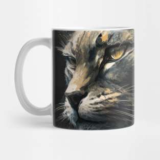 Lynx Portrait Animal Nature Wildlife Dark Painting Wild Spirit Mug